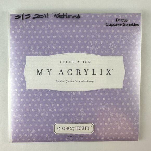 Close To My Heart My Acrylix Stamps D1336 Celebrate Cupcake Sprinkles Retired - Picture 2 of 2